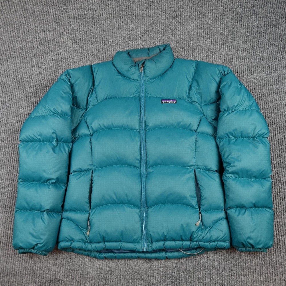 Patagonia Fitz Roy Down Jacket Womens Small Blue Quilted Puffer Full Zip 84615